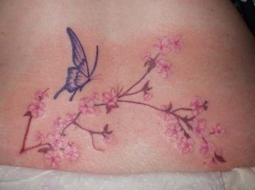 Butterfly Cherry Blossom Tattoo